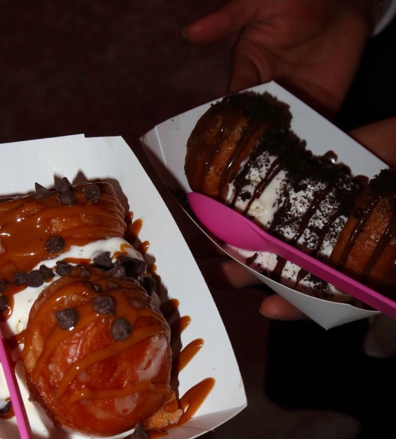 Donut Bombs with ice cream